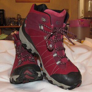 Oboz Women's Bridger Mid Rio Red B-dry Waterproof Hiking Trail Boots Size 11 EUC
